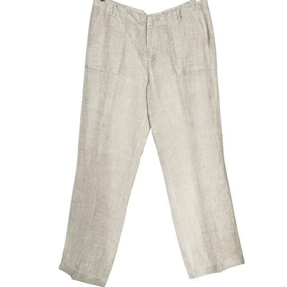 Tommy Hilfiger Womens Linen Blend Wide Leg Straight Pants Size 12 - Picture 1 of 7
